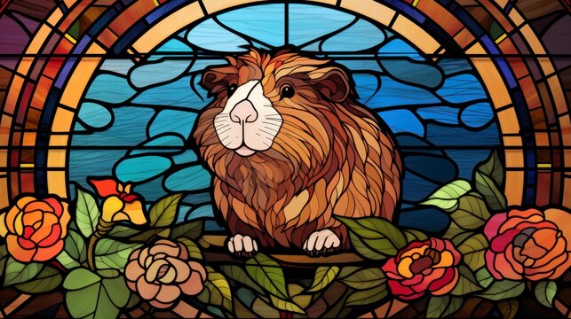 Stained glass window guinea pig