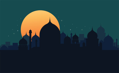 Ramadan Kareem prayer mosque background vector illustration	