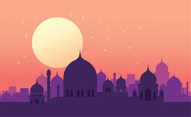Ramadan Kareem prayer mosque background vector illustration	