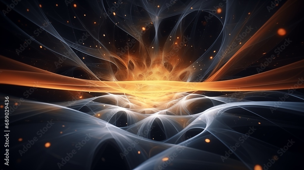 Poster surreal digital abstract background for technological processes, neural networks and ai, digital sto