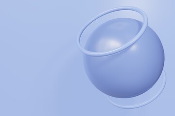 3d background, abstract backdrop design, soft blue wallpaper 3d render, sphere and rings, technology