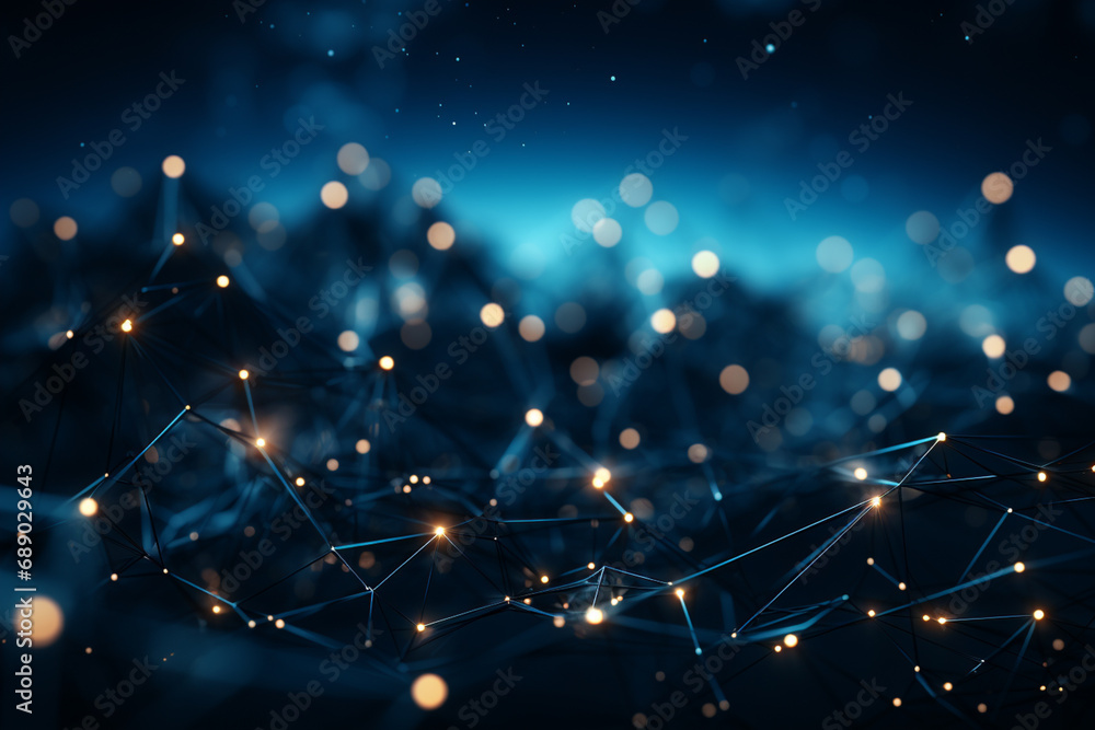 Poster A constellation of abstract shapes representing interconnected medical data points, illustrating the vastness of healthcare information.