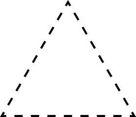 Dash line shapes. Dashed outline design of border for basic geometric shapes. Icon of cut frame. Vector illustration