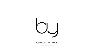 BY. YB. B. Y abstract letters logo monogram