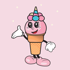 Pink vintage Groov-style ice cream.