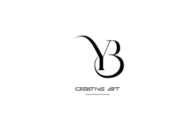BY. YB. B. Y abstract letters logo monogram