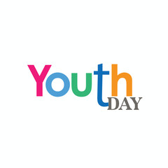 International Youth Day typography banner and poster on white background. International Youth day 12th August concept design vector graphic illustration.