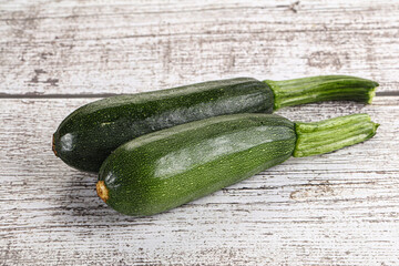 Sliced raw young green zucchini