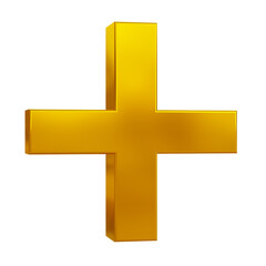 Obraz premium Golden plus sign 3d