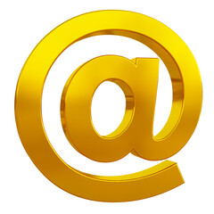 Golden at email sign 3d