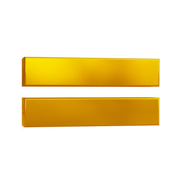Golden equal sign 3d