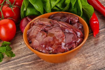 Raw chicken liver for cooking