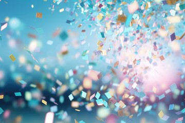 Obraz na płótnie Canvas confetti, vibrant and electrifying, dances through the air, creating a dynamic spectacle that feels like a burst of energy 