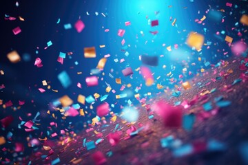 confetti, vibrant and electrifying, dances through the air, creating a dynamic spectacle that feels like a burst of energy 
