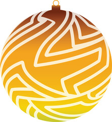 3D beige gold Xmas Christmas ball decoration vector	
