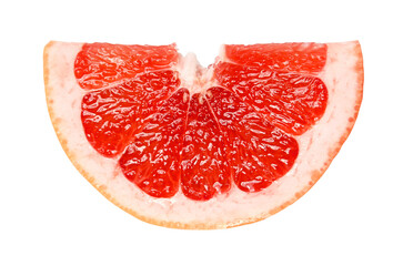 One piece of fresh grapefruit isolated on white background