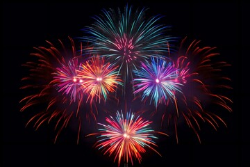 A dazzling view of colorful fireworks bursts across the night sky, fireworks in the night sky, fireworks in the sky, fireworks in the night, happy new year fireworks, happy new year, new year, night
