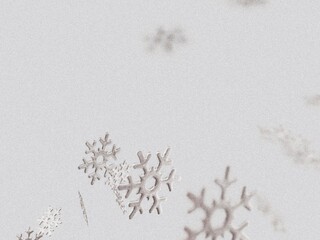 3D Render Snowflakes Abstract Falling Christmas