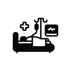 Black solid icon for hospitalization