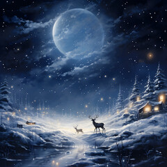 Obraz na płótnie Canvas santa claus on the moon