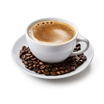 cappuccino, americano, espresso, macchiatto, raff coffee, airish, mocha cup on neutral color background © Alexander