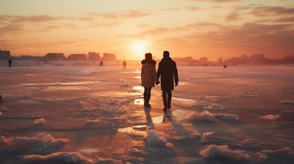 Fototapeta premium walking on the beach