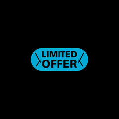  Limited offer button isolated on black