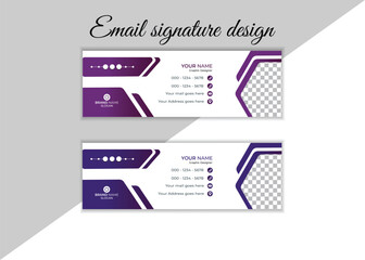 Corporate email signature Template vector illustration template modern Graphic design layout with round graphic elements.Email signature clean, company corporate. Email signature, email footer email
