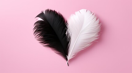 Heart shape feather, Valentine special background. Created with Ai