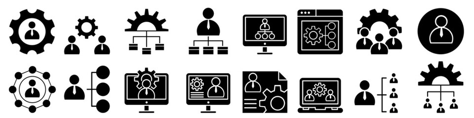 Business icon vector set. Management illustration sign collection. Personnel Management symbol or logo.