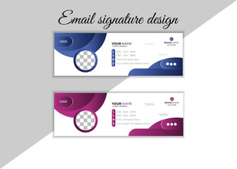 Corporate email signature Template vector illustration template modern Graphic design layout with round graphic elements.Email signature clean, company corporate. Email signature, email footer email