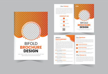 vector corporate business bifold brochure design template premium vector