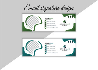 Corporate email signature Template vector illustration template modern Graphic design layout with round graphic elements.Email signature clean, company corporate. Email signature, email footer email