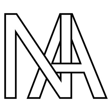 Logo sign na an icon double letters logotype n a