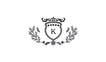 Luxury Retro Card Design Logo K