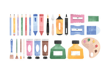 Art Supplies Stationery Frame Background