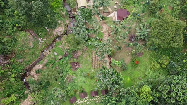 top of view green river valey in indonesia, tropical lanadscape