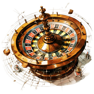 ilustracja bez tła koła ruletki, gra, hazard