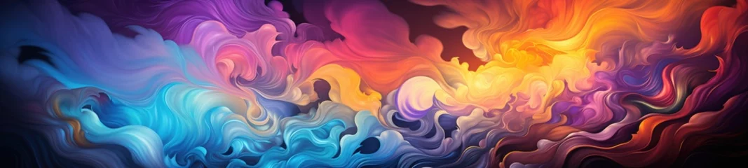 Fotobehang Psychedelic Dreams Style Backgrounds offer a visual symphony of vivid patterns—captivating and dream-like, a celebration of imaginative exploration. © Spacemid