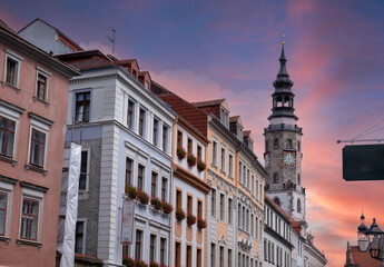View of the old town of Goerlitz with the church