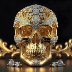 Obraz premium golden skull