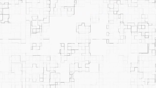 abstract pixel animation background,geometric of square pattern moving with white background.