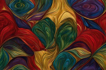 colorful waves abstract vivid silky cloth full frame background in shinny primary color with dark and deep view and color waves wandering here and there 