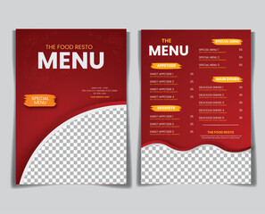 Food Delivery Flyer Pamphlet brochure design vector template in A4 size. Healthy Meal, Green color Restaurant menu template