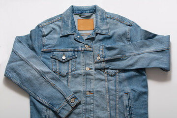 Top View of Blue Spread Collar on Truckers Jacket