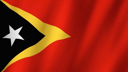 East Timor flag waving in the wind. Flag of East Timor images