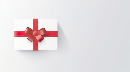 Obraz premium Blank red gift box with red ribbon and bow or top view of open red present box isolated on red background with shadow minimal conceptual 3D rendering