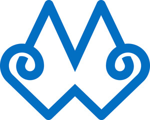 the logo consists of the letter M W monogram ornament. Outline and elegant.