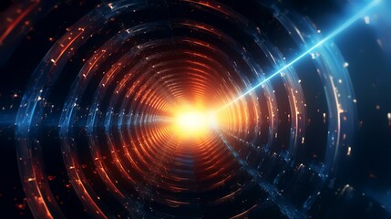 Obraz premium 3D illustration of abstract fractal background for creative design looks like tunnel