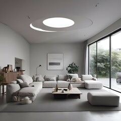 Fototapeta premium Luxurious Living Room Interior with Elegant Decor and Modern Furnishings 